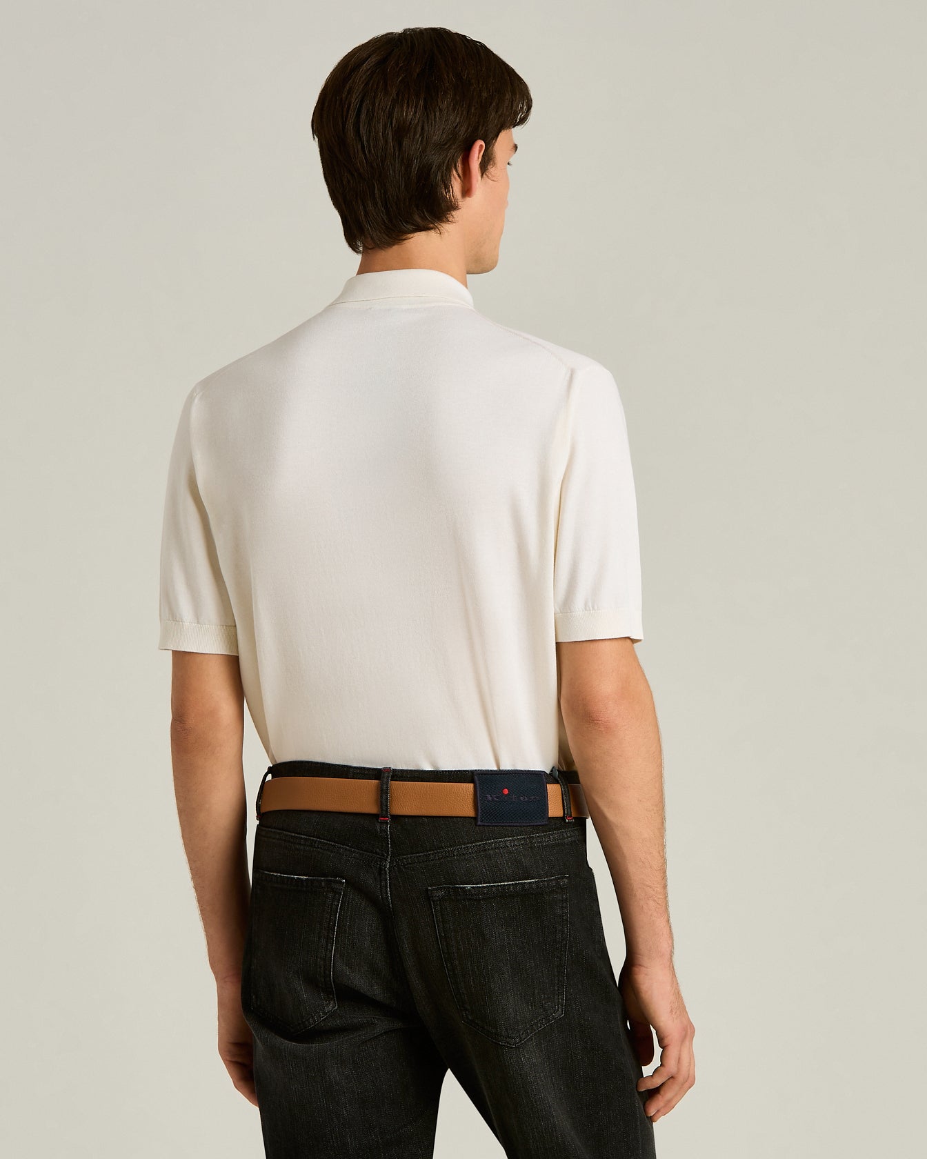 COTTON AND SILK KNIT SHORT-SLEEVED POLO SHIRT