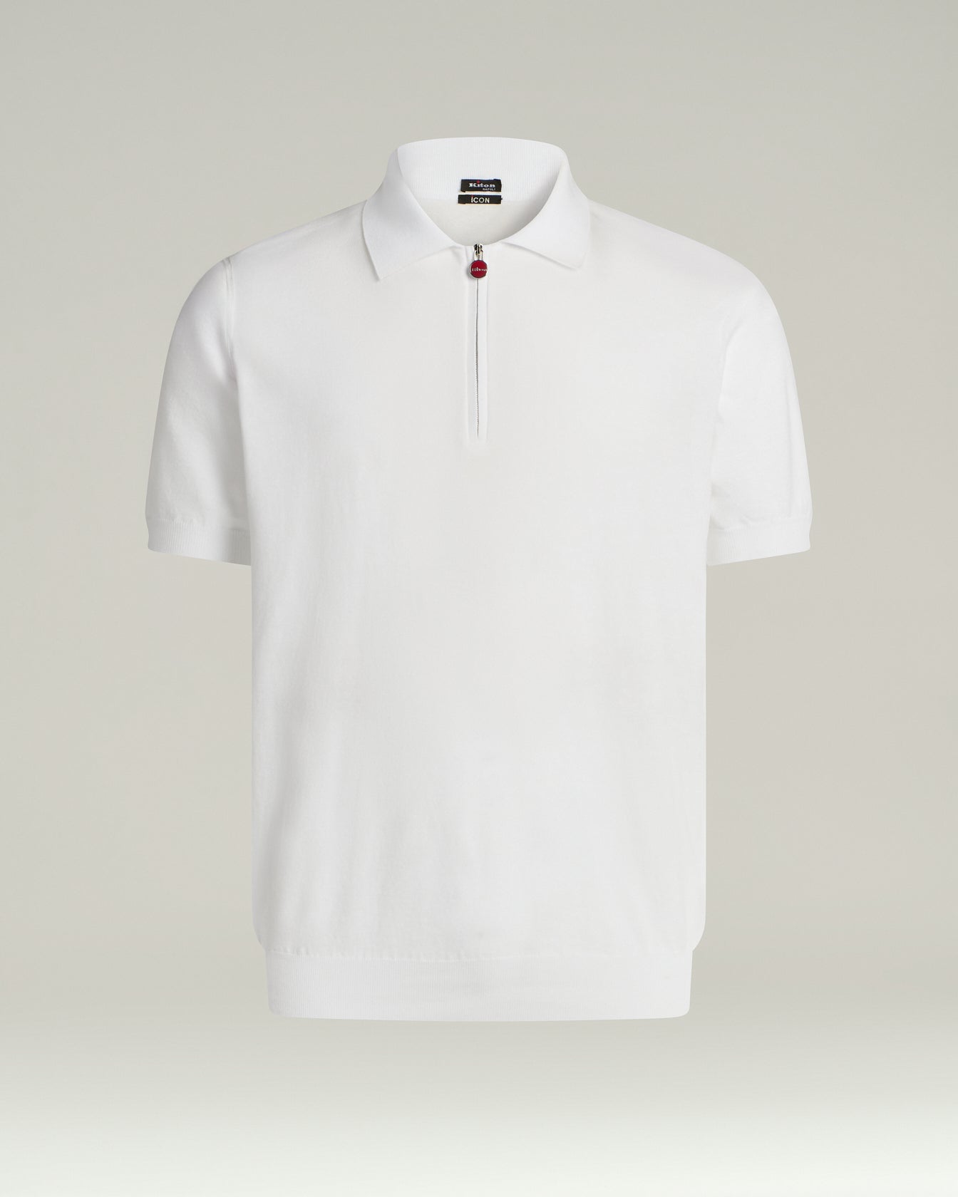 PURE COTTON ZIPPED POLO SHIRT