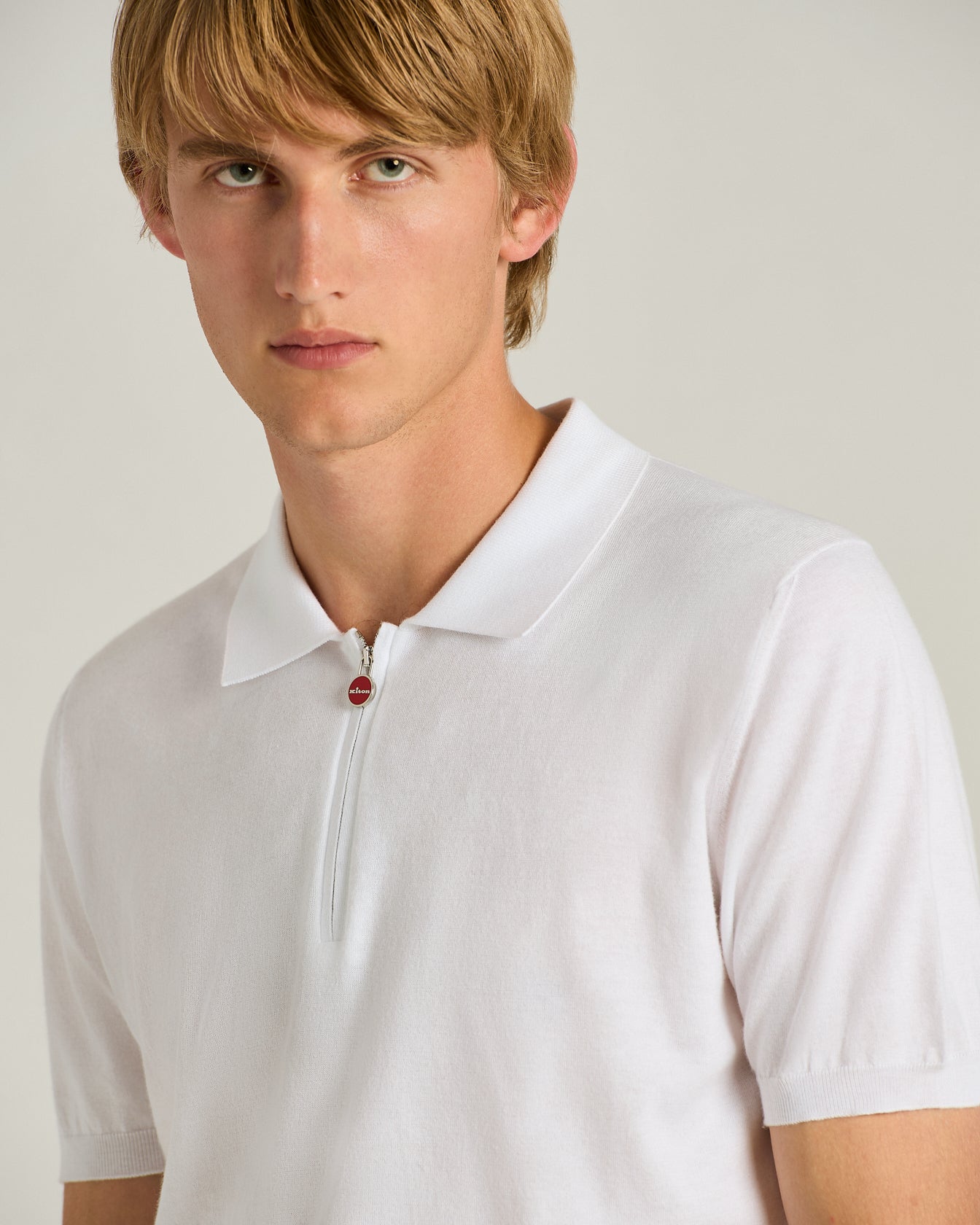 PURE COTTON ZIPPED POLO SHIRT