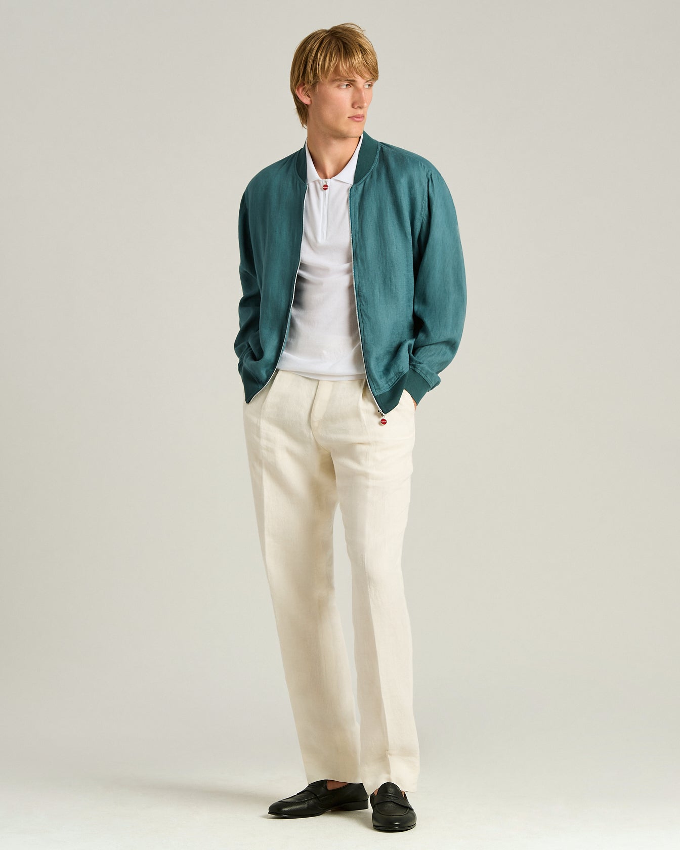 PURE COTTON ZIPPED POLO SHIRT