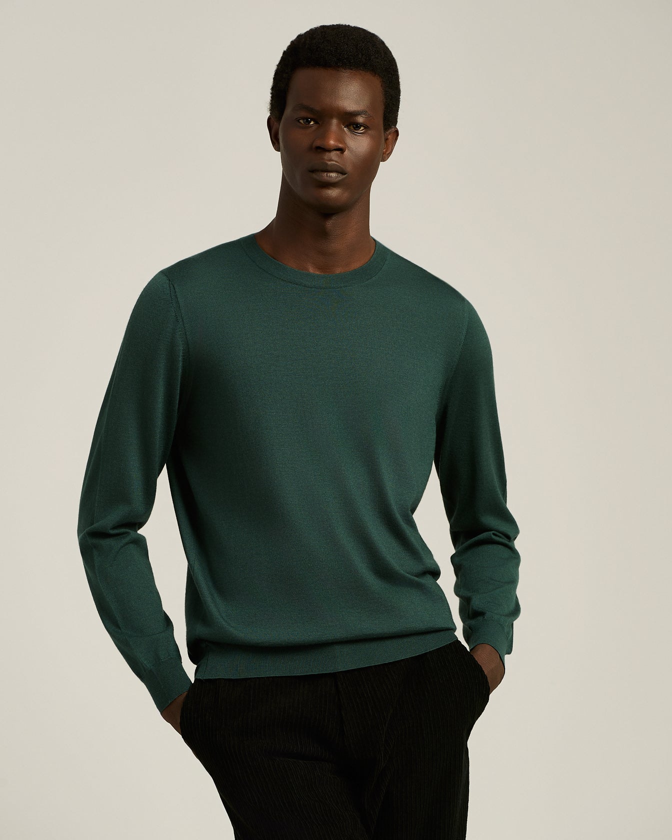 CASHMERE AND SILK CREW NECK TOP