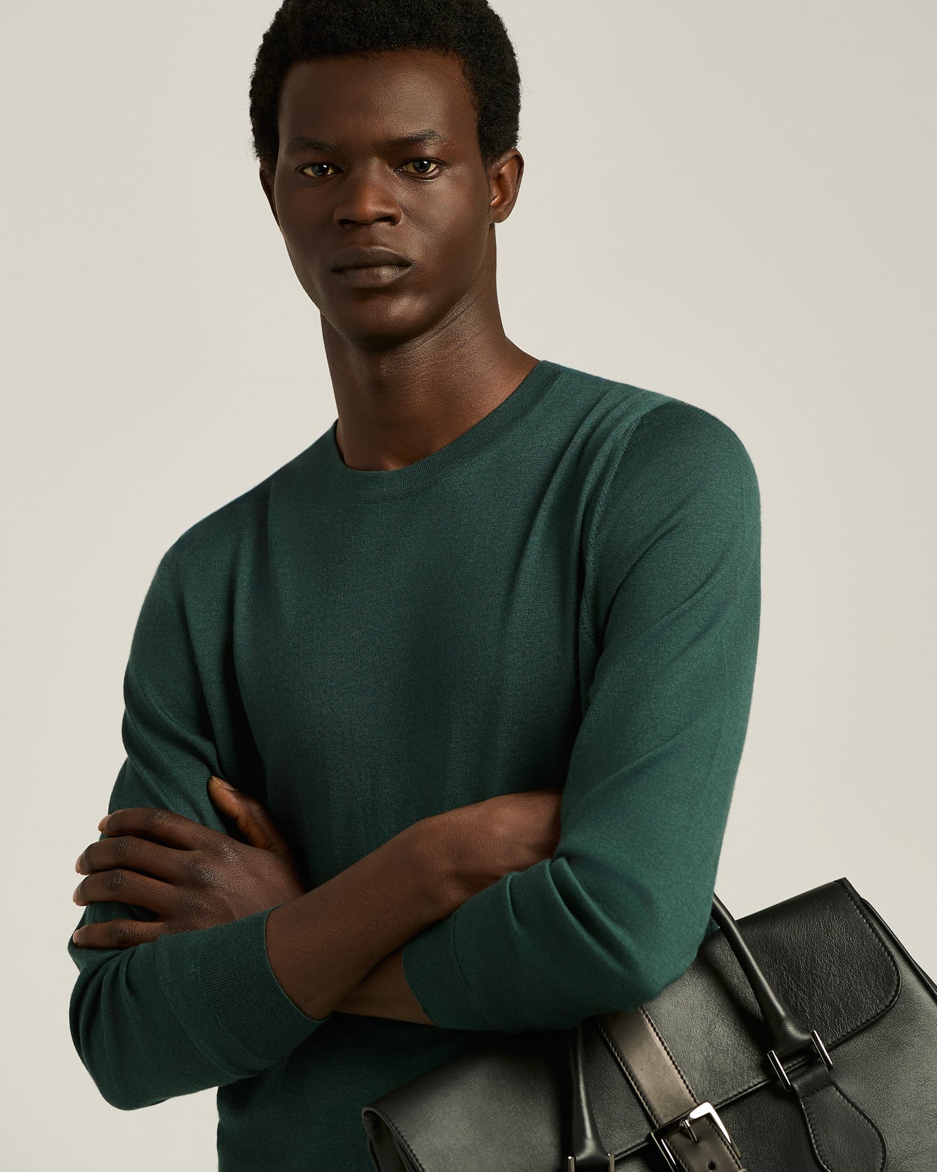 CASHMERE AND SILK CREW NECK TOP