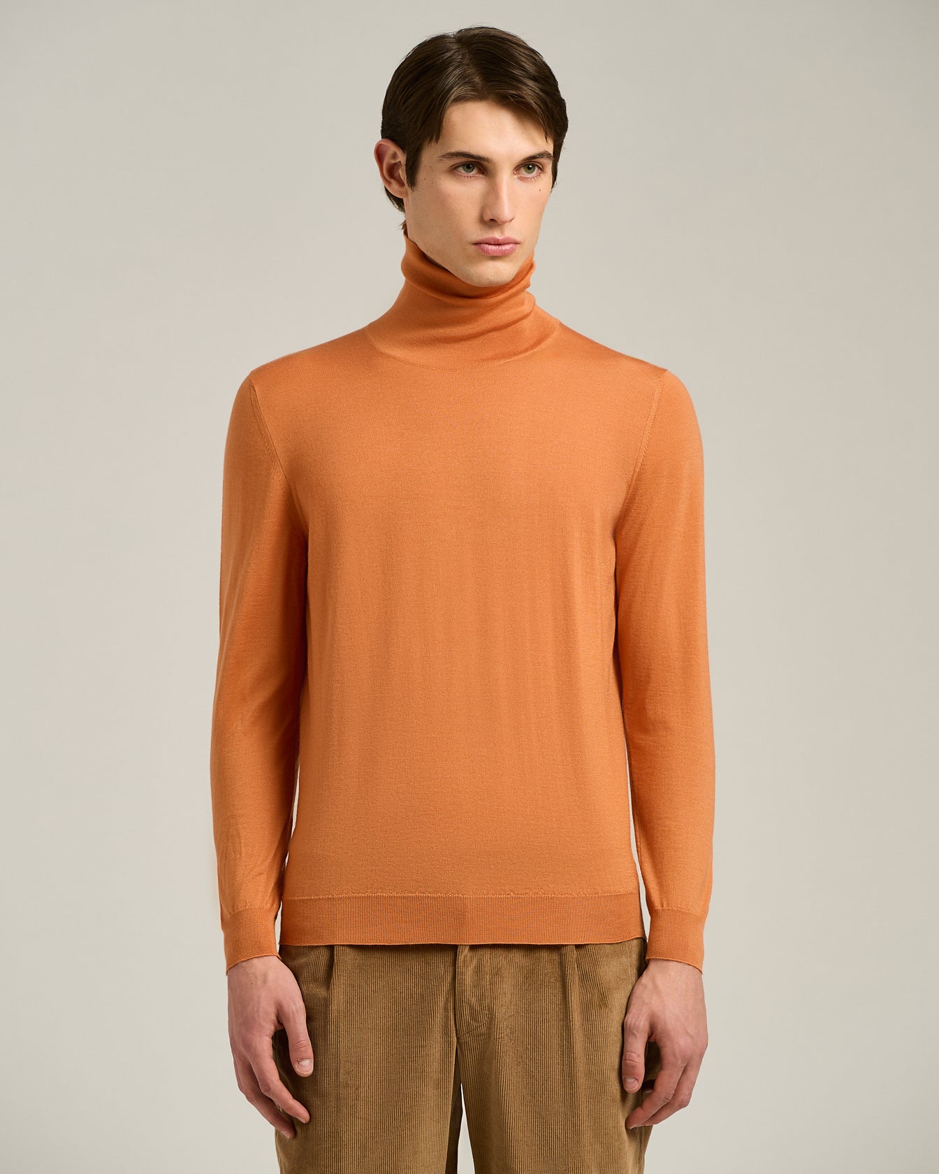 CASHMERE AND SILK POLO NECK TOP