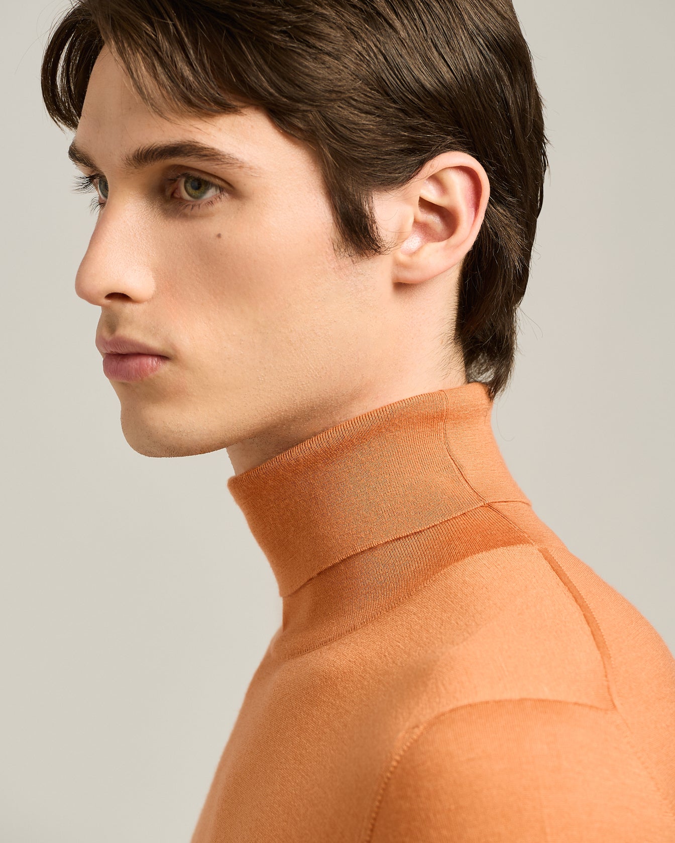 CASHMERE AND SILK POLO NECK TOP
