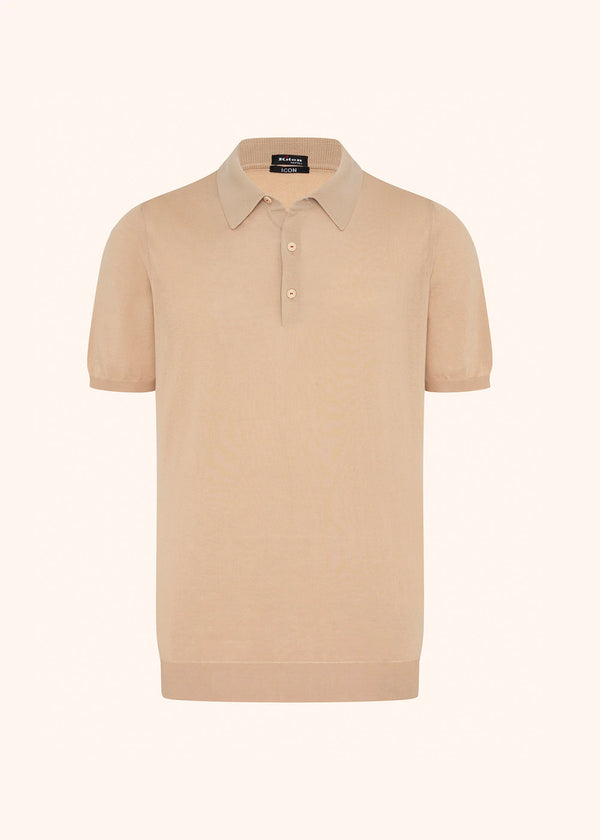 Kiton natural beige jersey poloshirt for man, in cotton 1