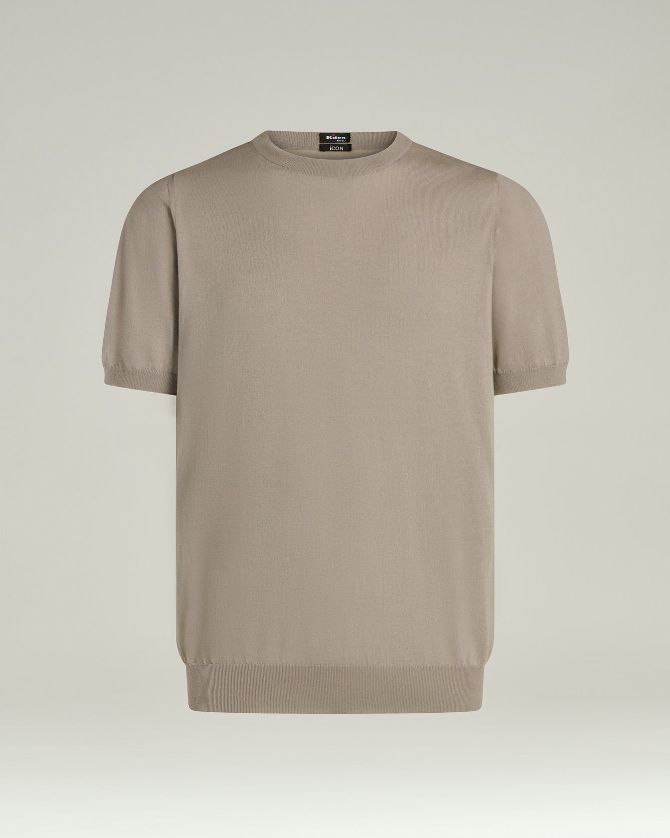 COTTON SHORT-SLEEVED CREW NECK SWEATER