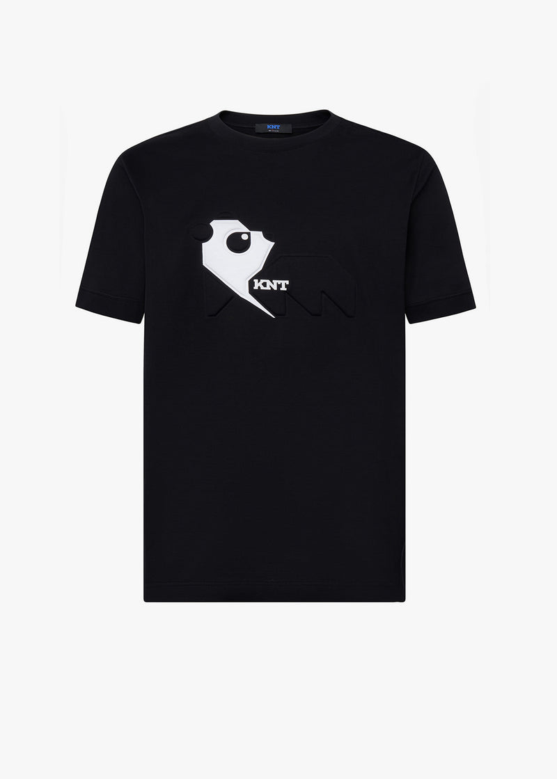 Knt black t-shirt for man, in cotton 1