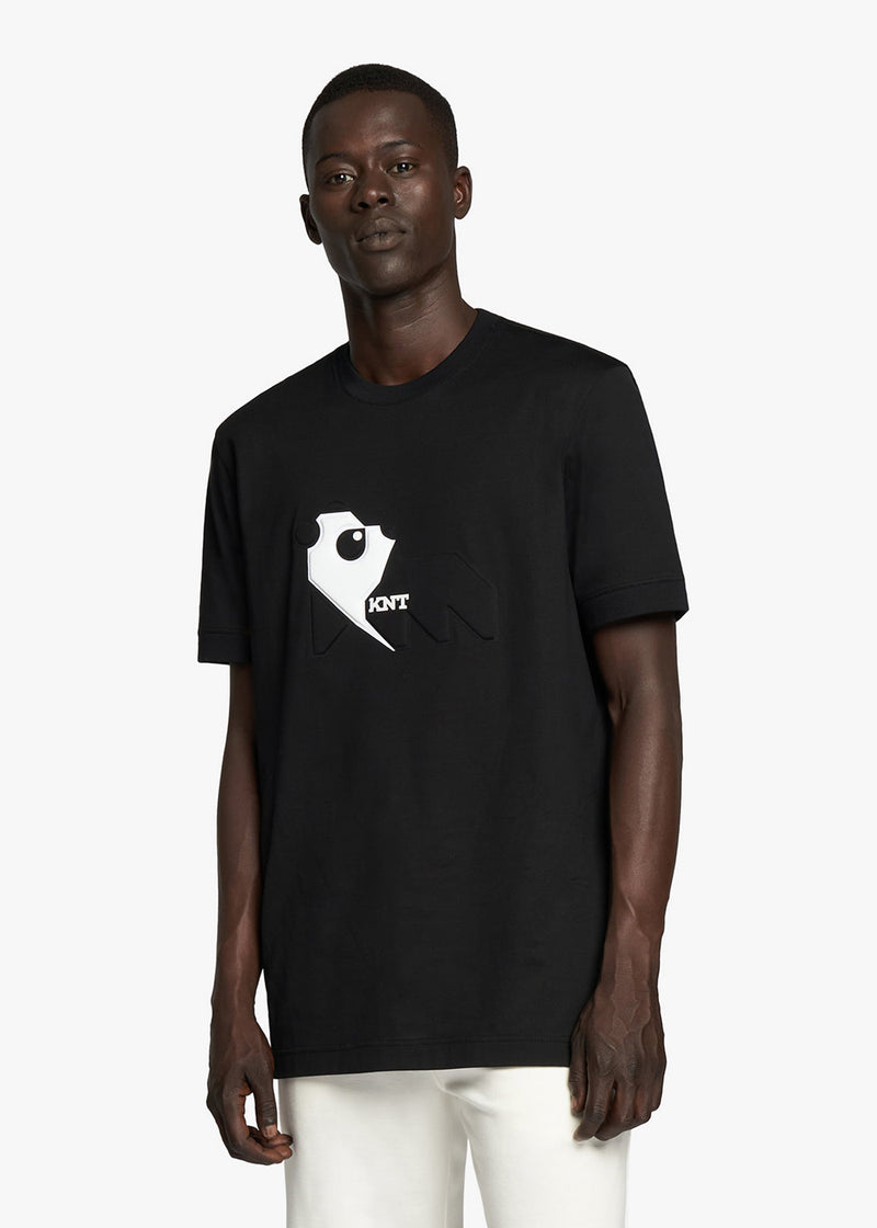 Knt black t-shirt for man, in cotton 2