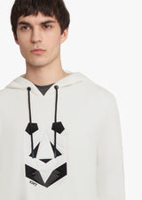 Knt white jersey w/hood for man, in viscose 3