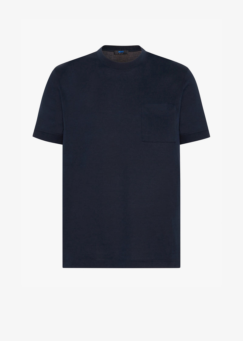 Knt blue t-shirt s/s in cotton 1