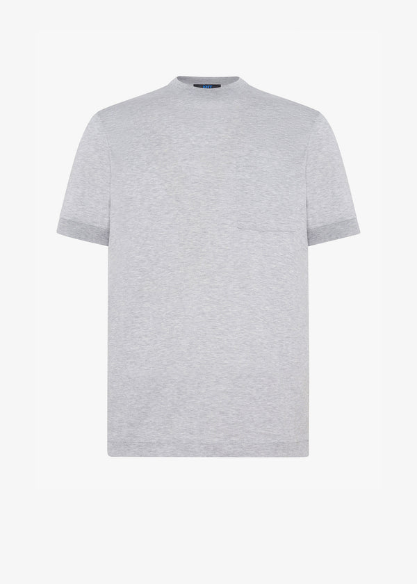 Knt pearl grey t-shirt s/s in cotton 1