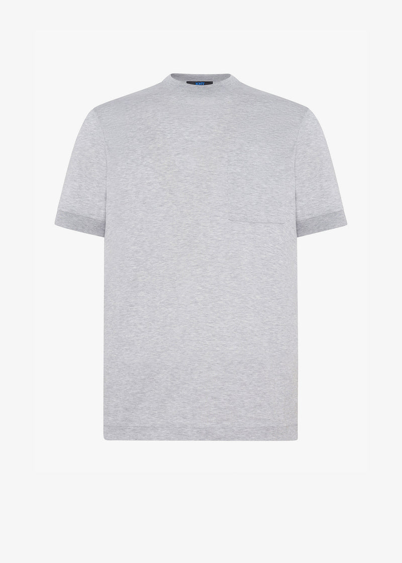 Knt pearl grey t-shirt s/s in cotton 1