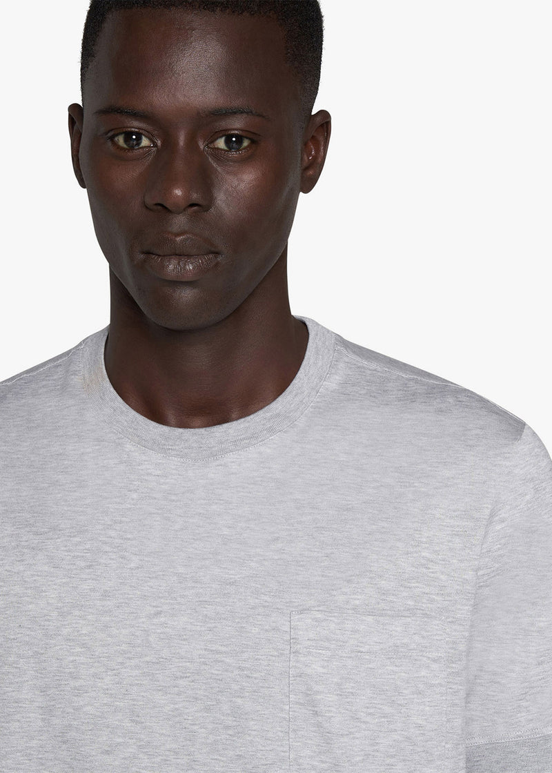 Knt pearl grey t-shirt s/s in cotton 4