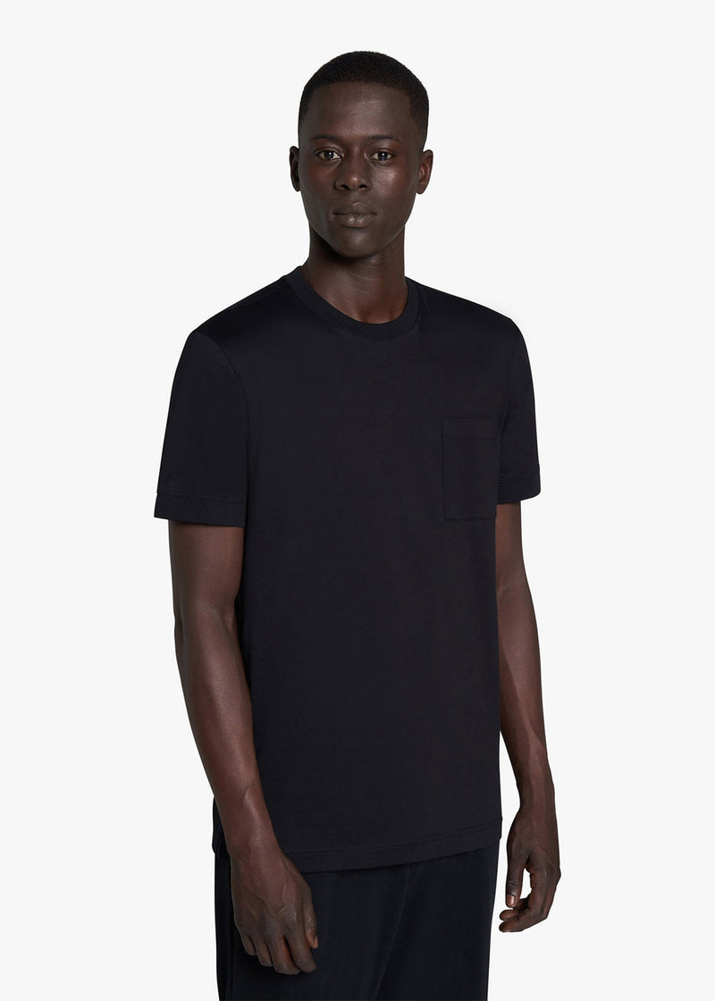 Knt black t-shirt s/s in cotton 2