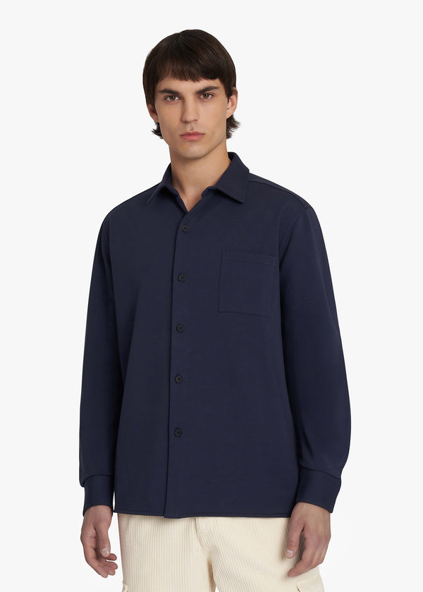 Knt blue shirt for man, in cotton 2