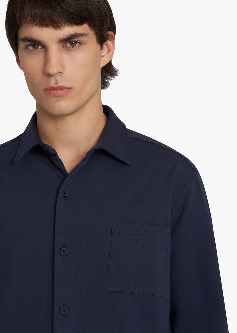 Knt blue shirt for man, in cotton 4