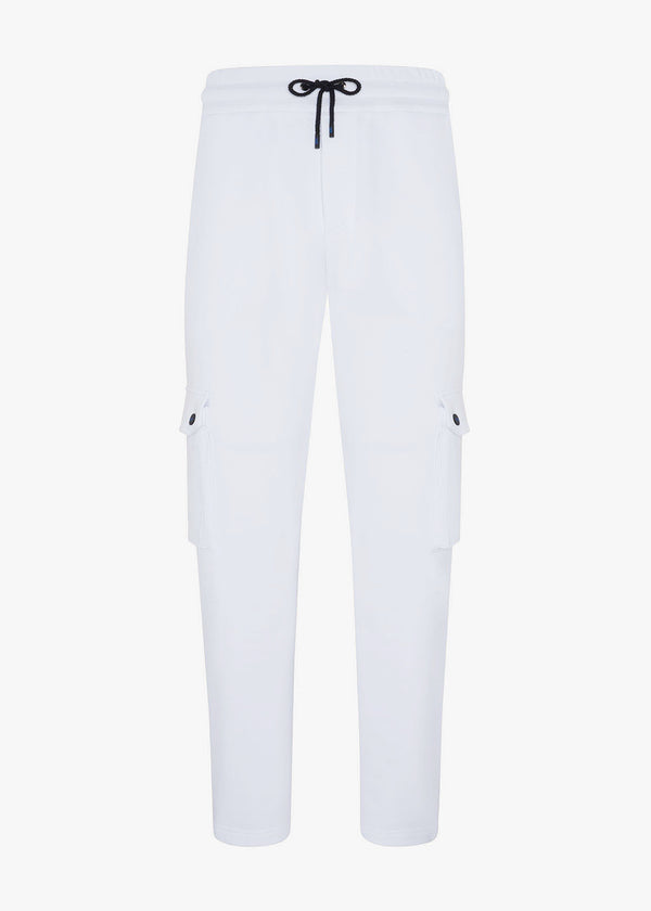 Knt white knitted trousers in cotton 1