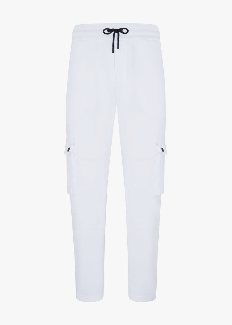 Knt white knitted trousers in cotton 1