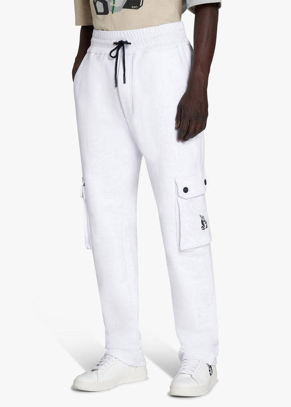 Knt white knitted trousers in cotton 2