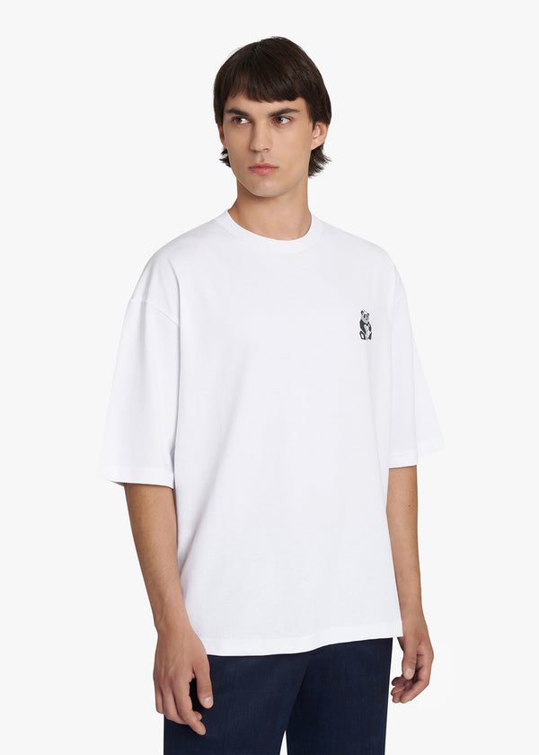 Knt white t-shirt s/s for man, in cotton 2