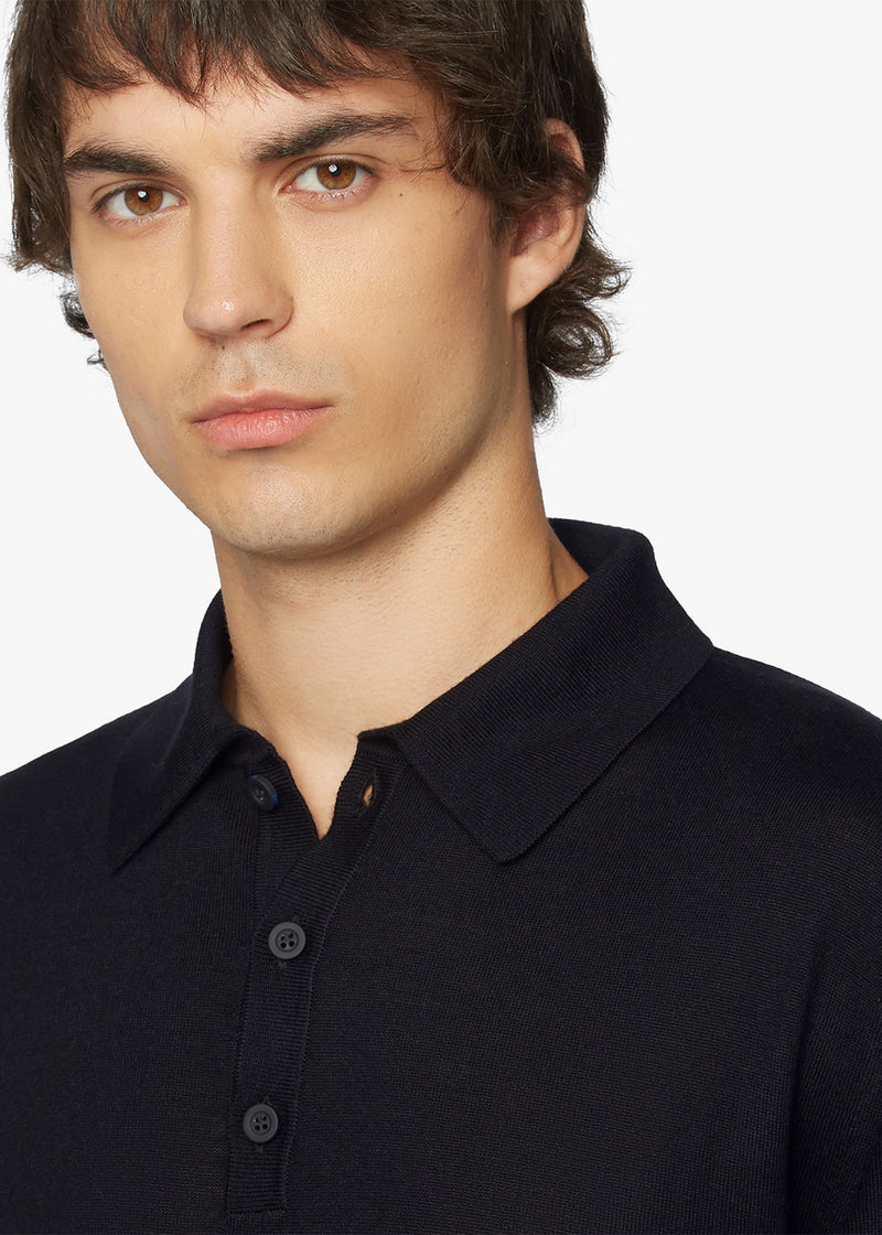 DELUXE WOOL AND SILK POLO SHIRT