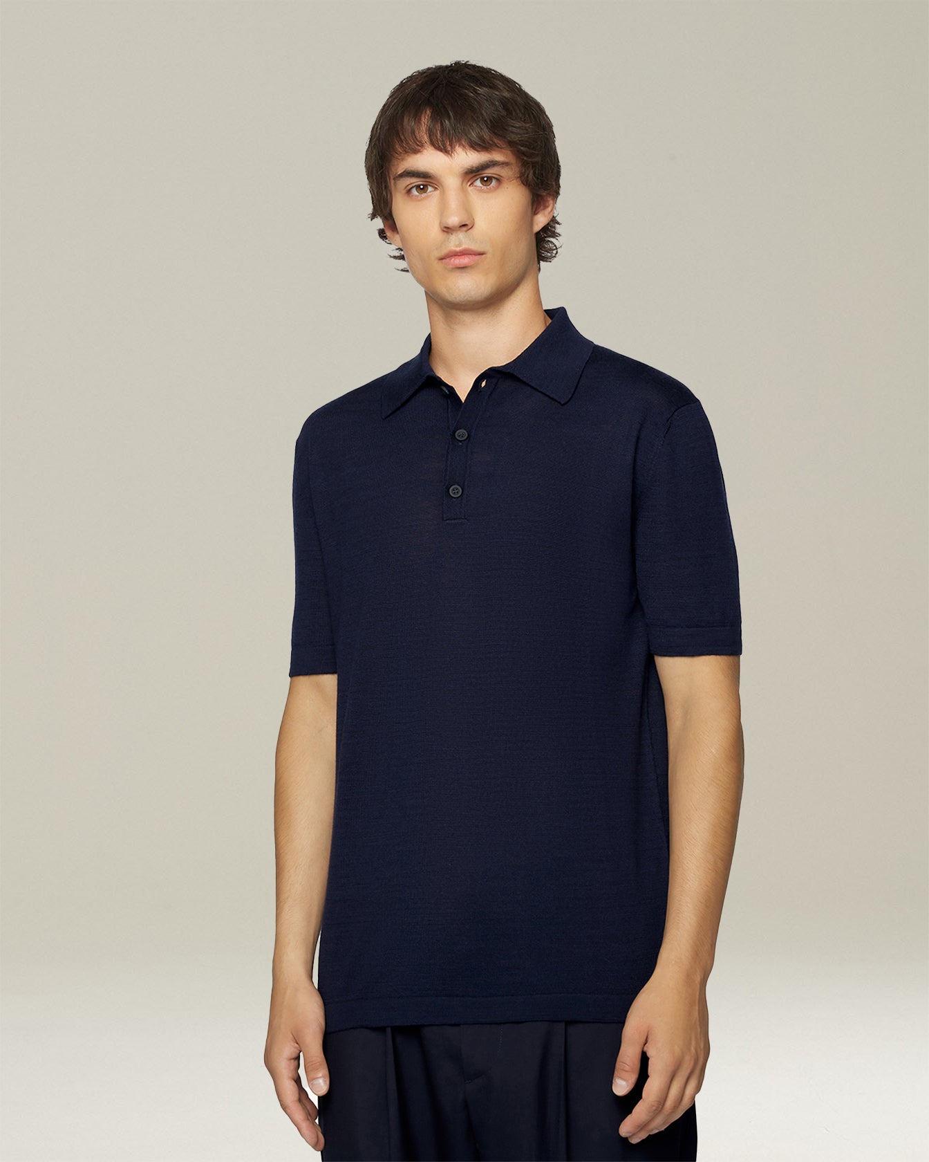 DELUXE WOOL AND SILK POLO SHIRT