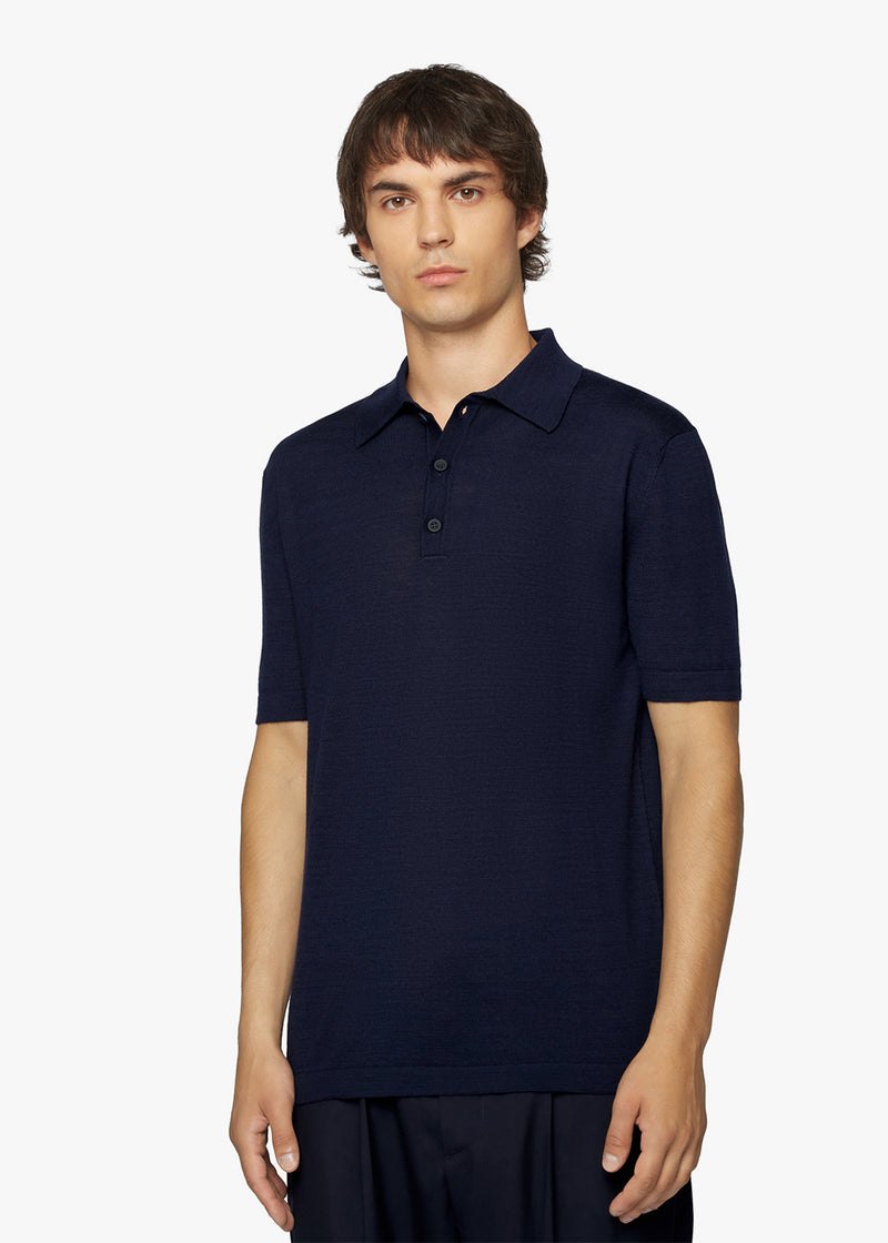 DELUXE WOOL AND SILK POLO SHIRT