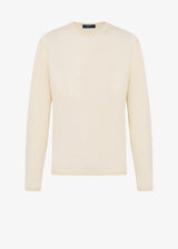 WOOL AND SILK BLEND CREW NECK JUMPER