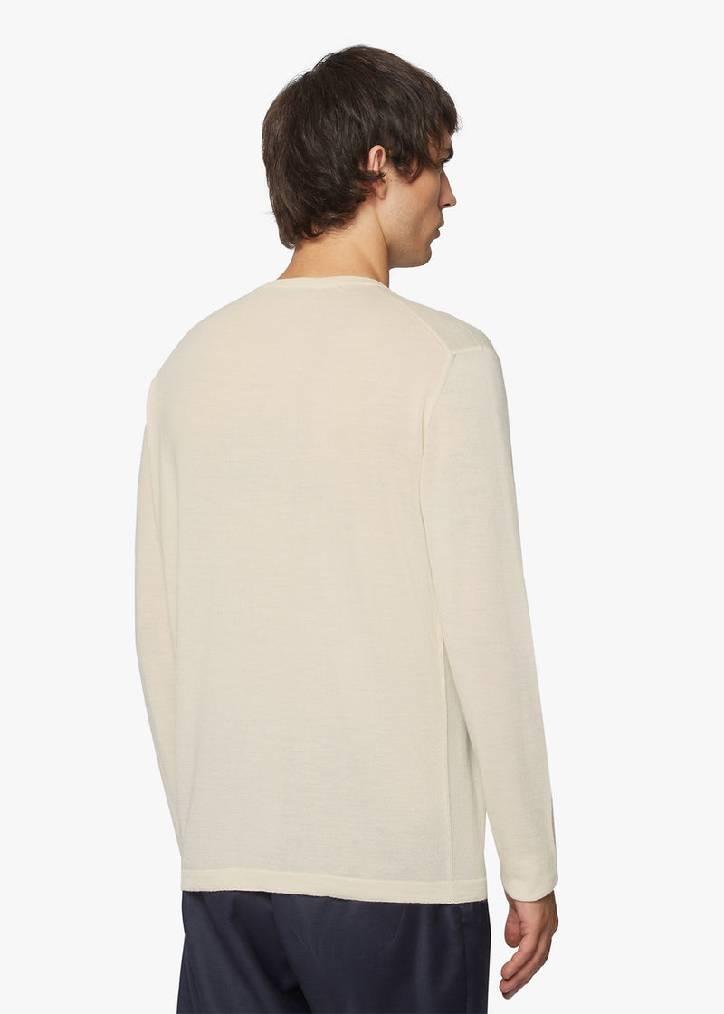 WOOL AND SILK BLEND CREW NECK JUMPER