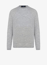 WOOL AND SILK BLEND CREW NECK JUMPER