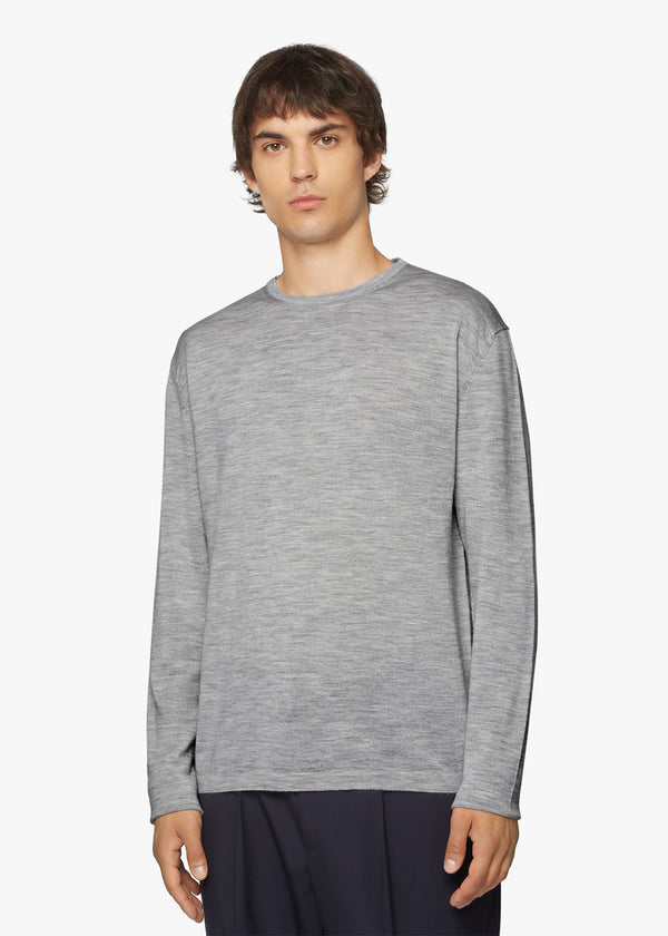 WOOL AND SILK BLEND CREW NECK JUMPER