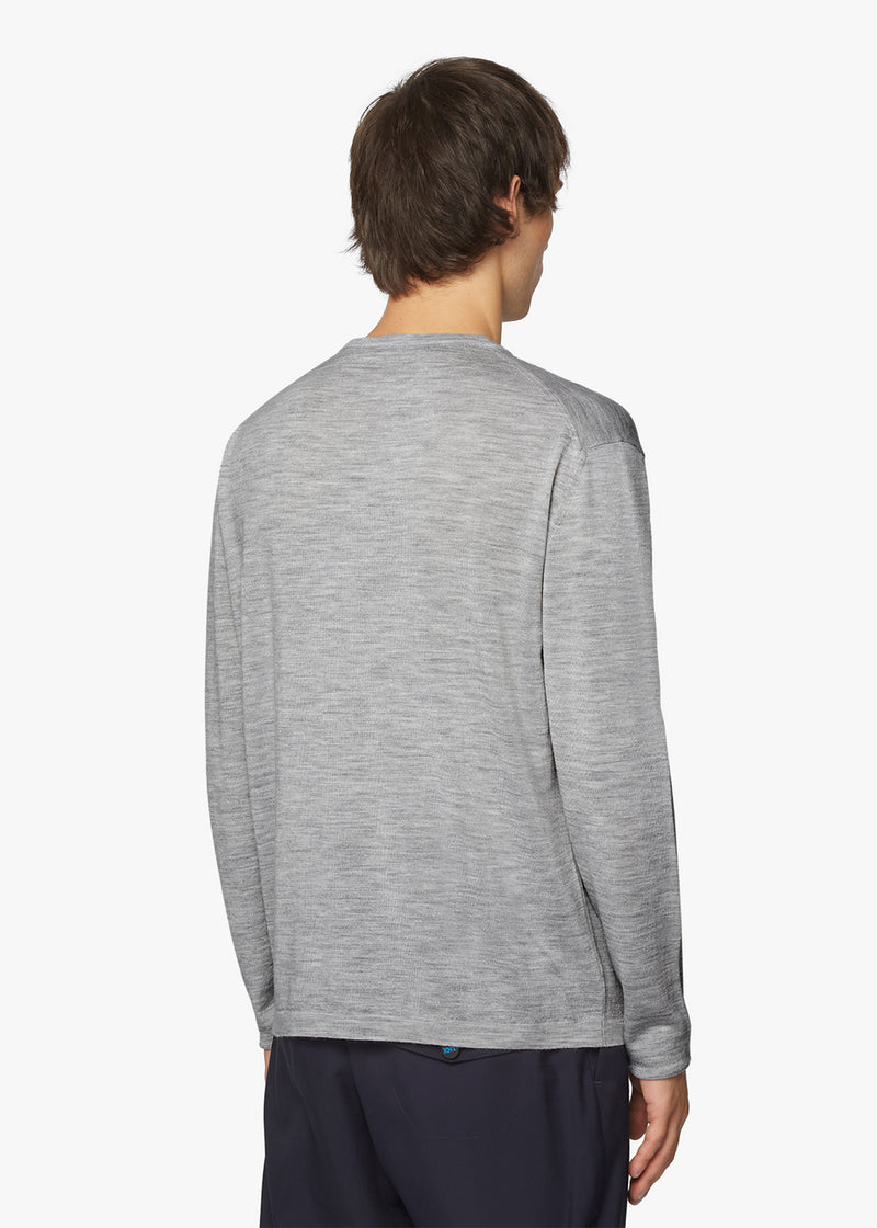 WOOL AND SILK BLEND CREW NECK JUMPER