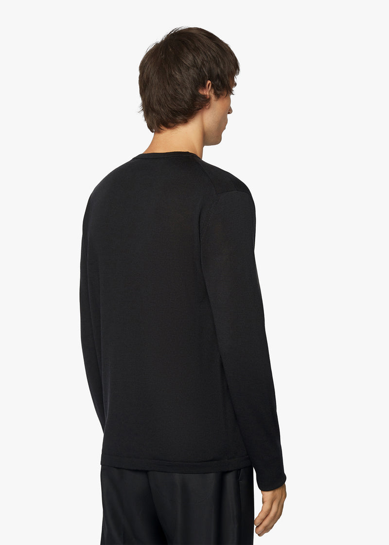 WOOL AND SILK BLEND CREW NECK JUMPER