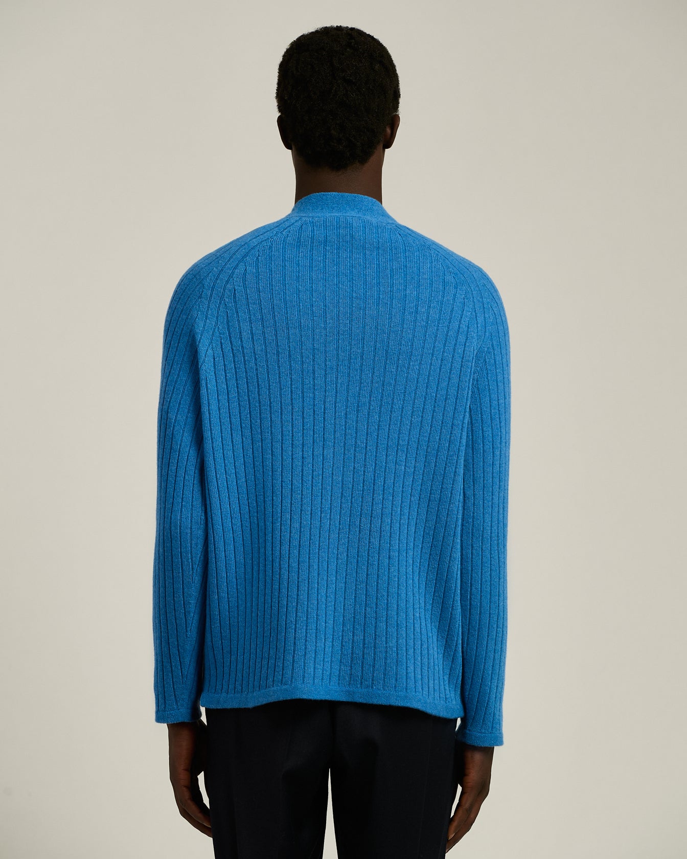 Pure virgin wool ribbed cardigan