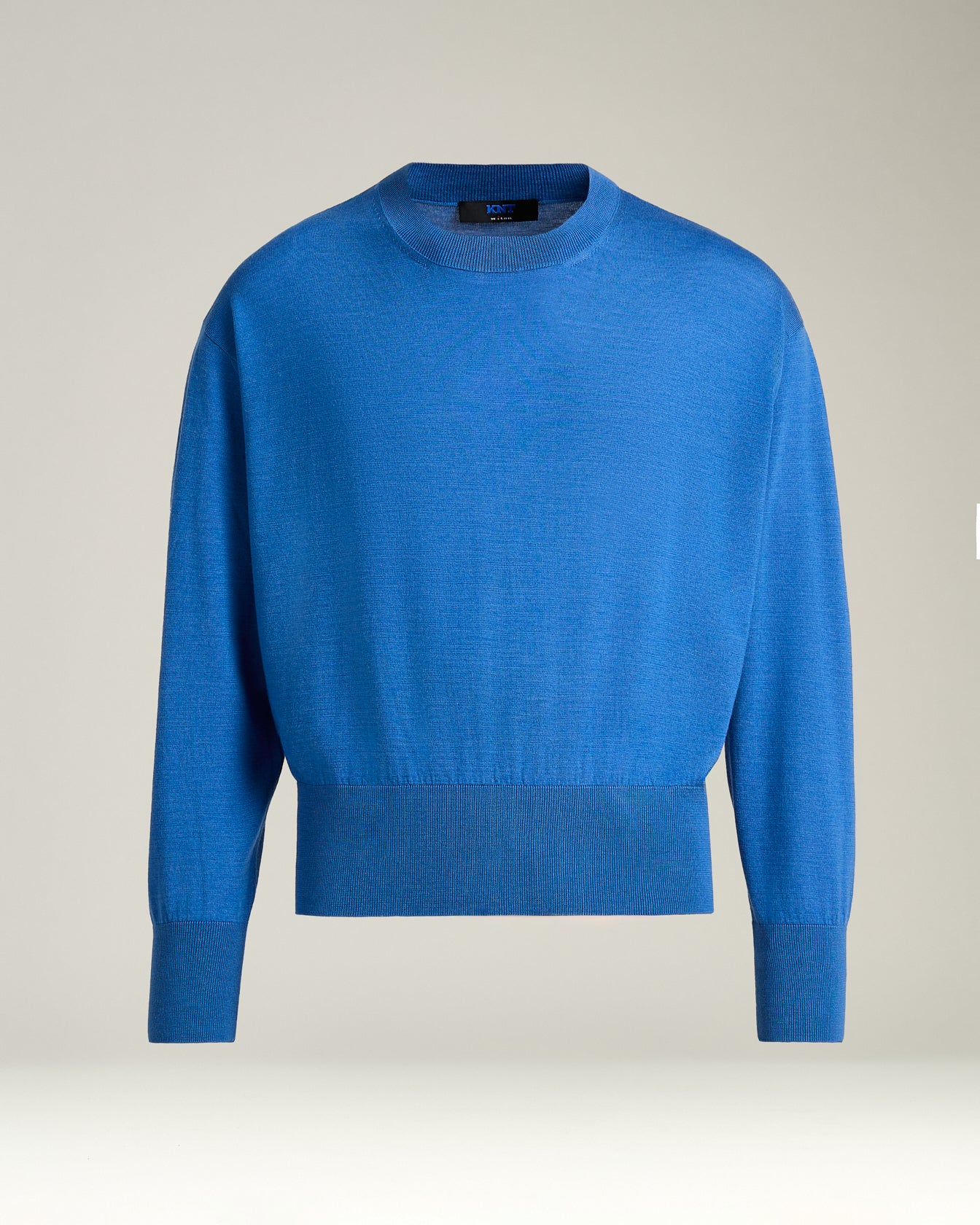 extra-fine virgin wool and silk crew neck top