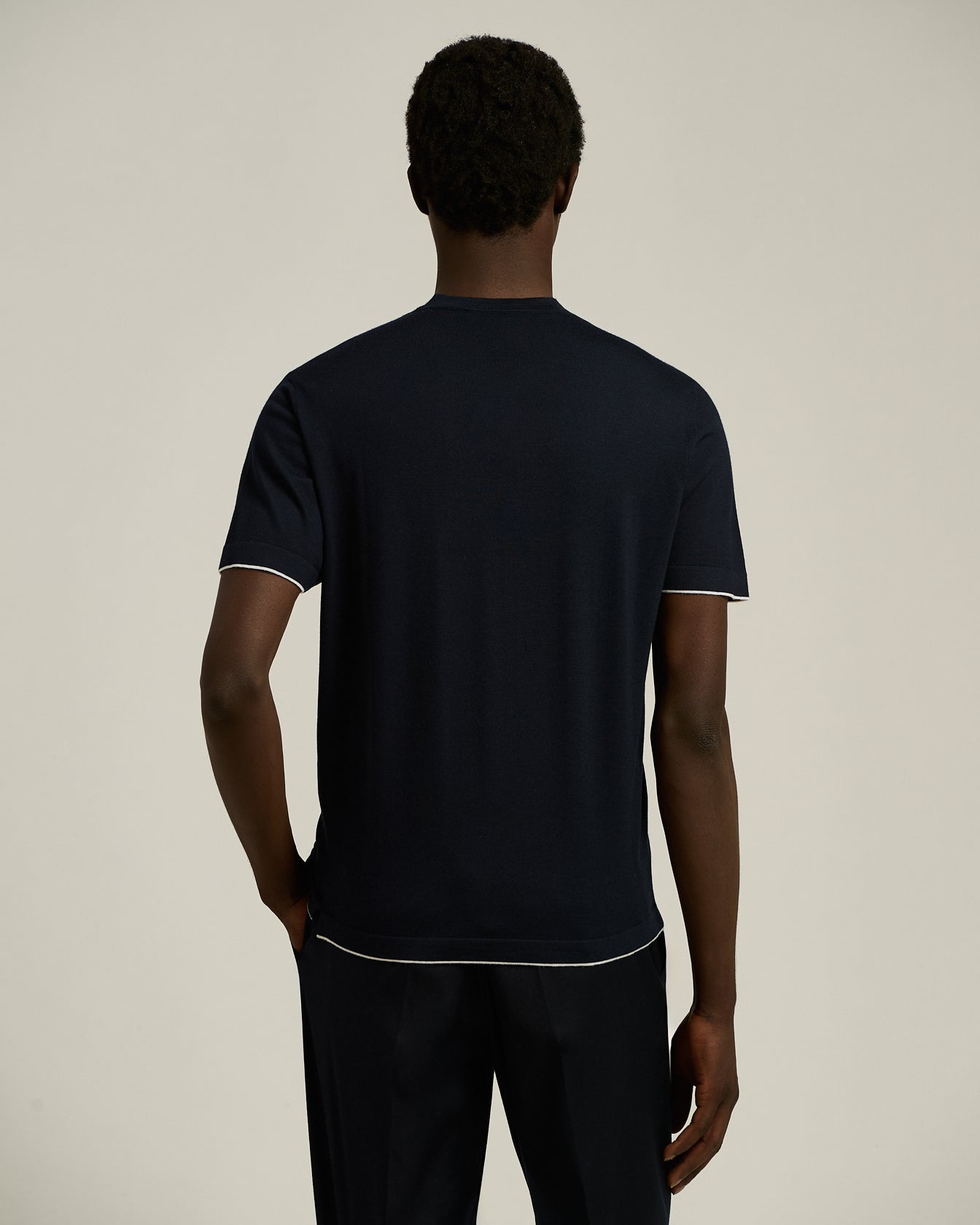 CREW NECK T-SHIRT IN EXTRA-FINE WOOL