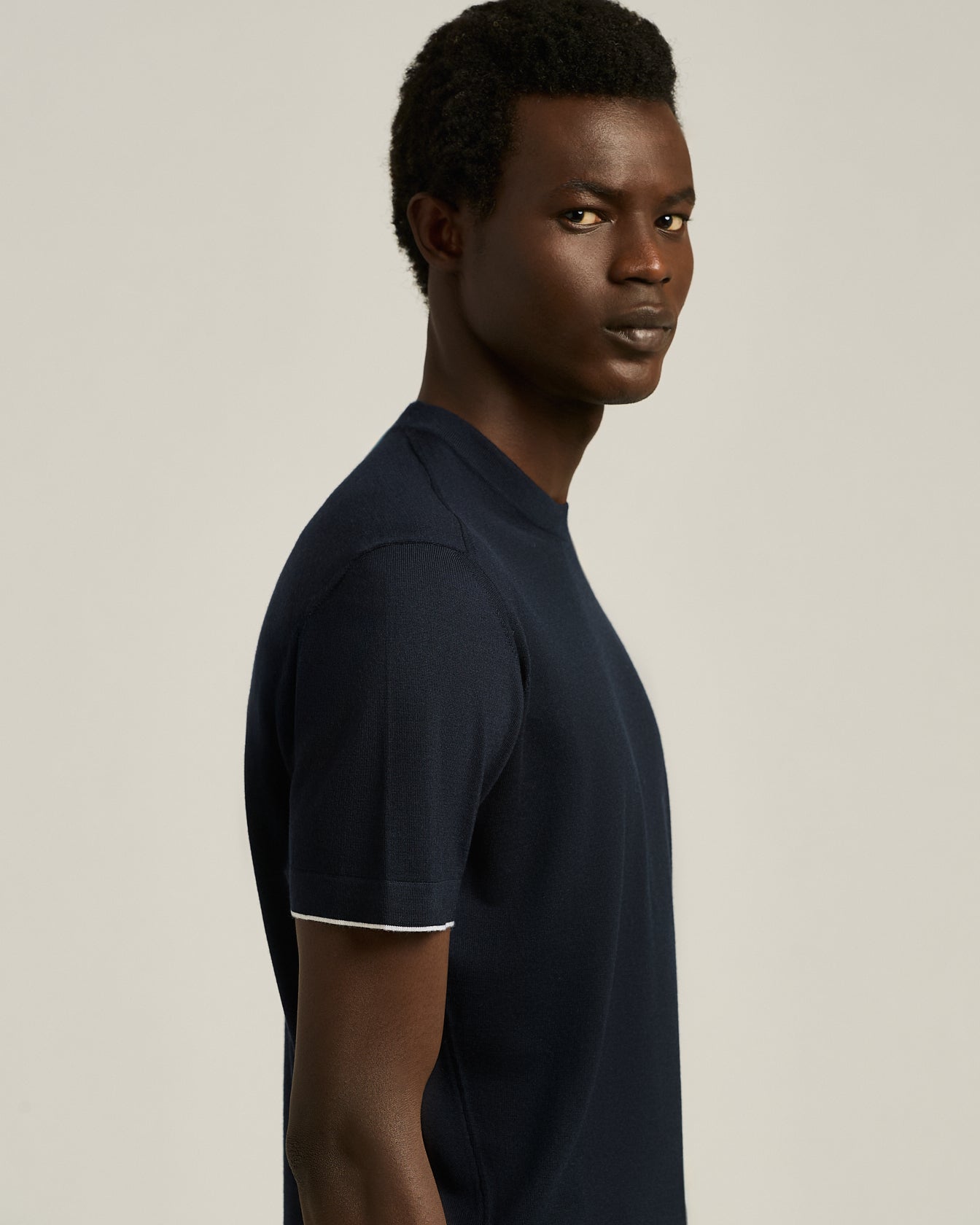CREW NECK T-SHIRT IN EXTRA-FINE WOOL