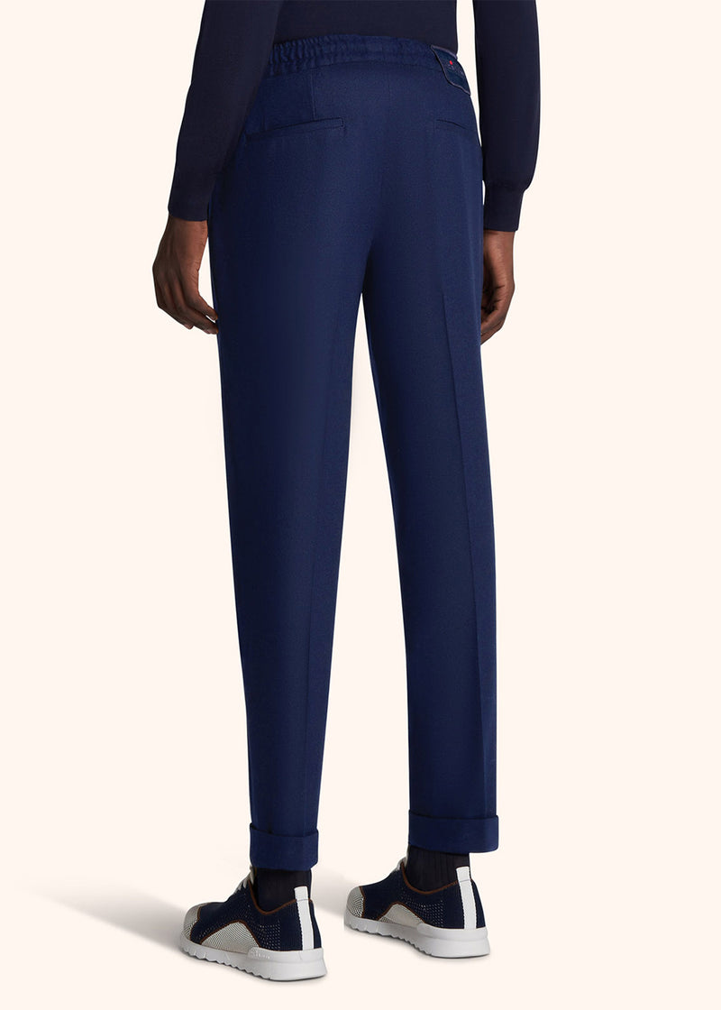 Kiton blue trousers for man, in virgin wool 3