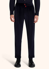 Kiton blue trousers for man, in cotton 2