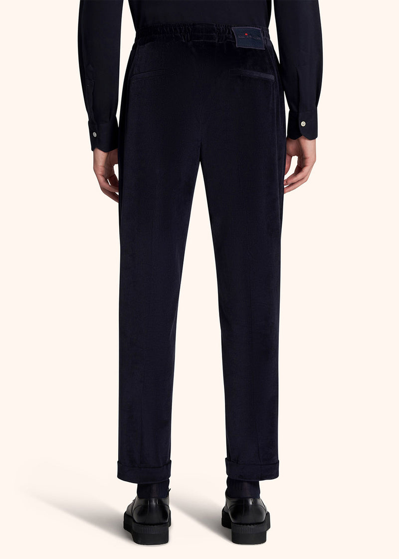 Kiton blue trousers for man, in cotton 3