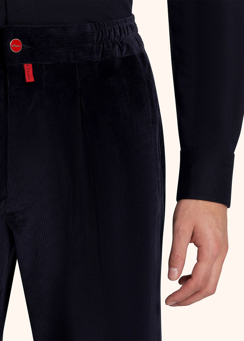 Kiton blue trousers for man, in cotton 4