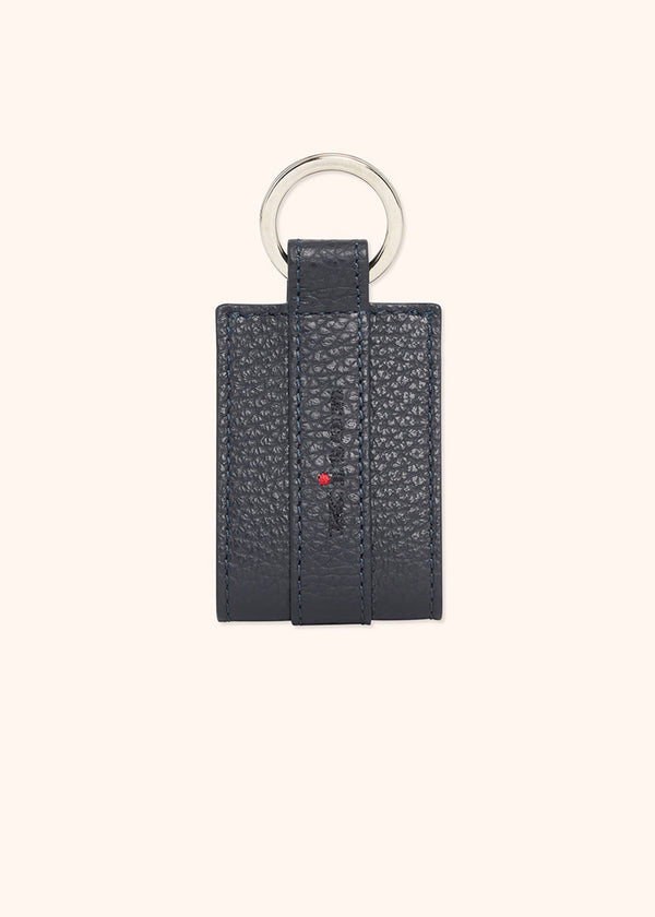 Kiton navy blue keychain for man, in calfskin 1