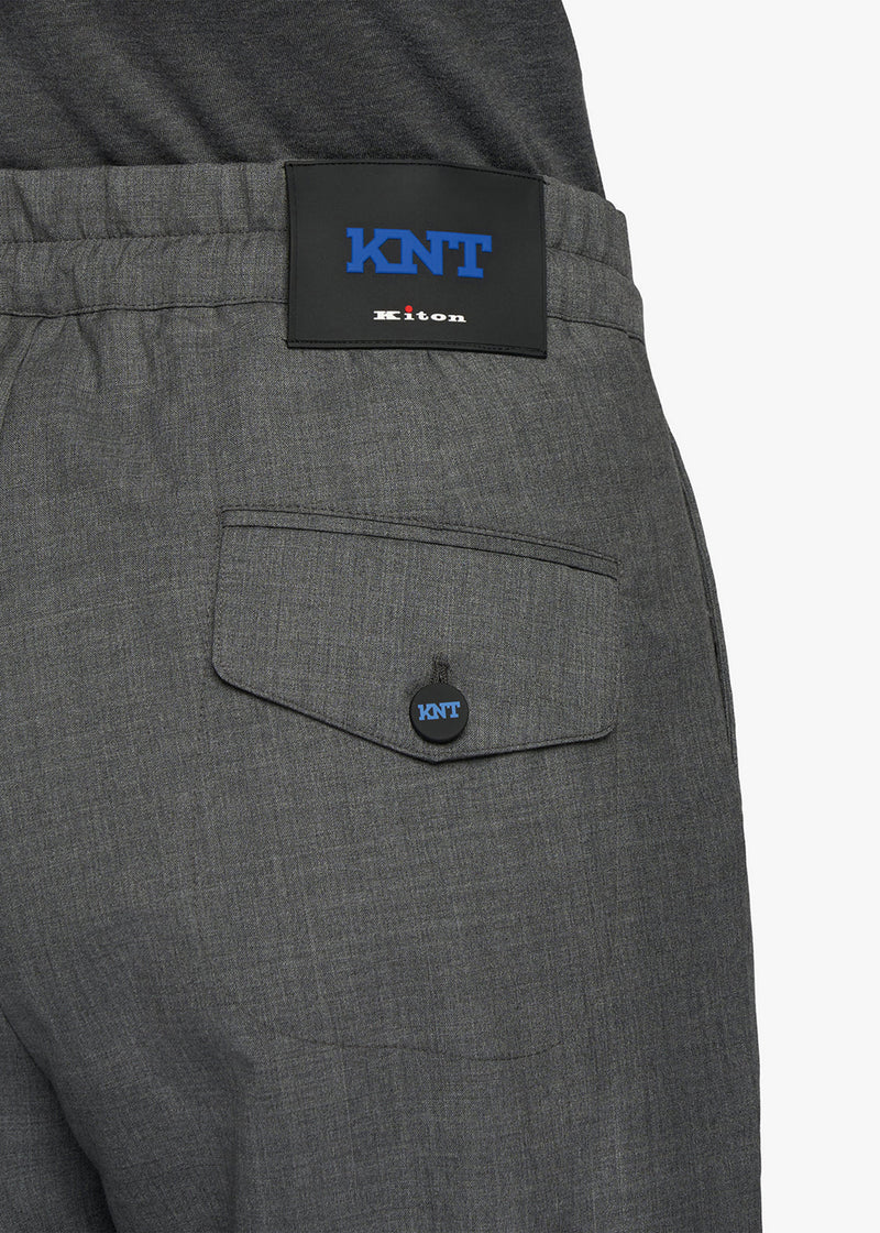 Knt medium grey trousers for man, in wool 4