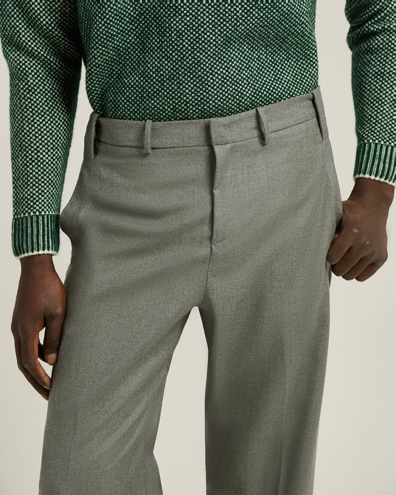 TAILORED COMPACT WOOL TROUSERS