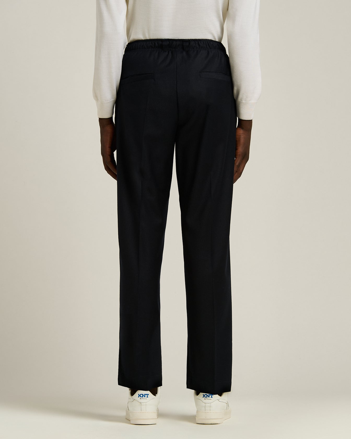 FORMAL-CUT WORSTED WOOL TROUSERS