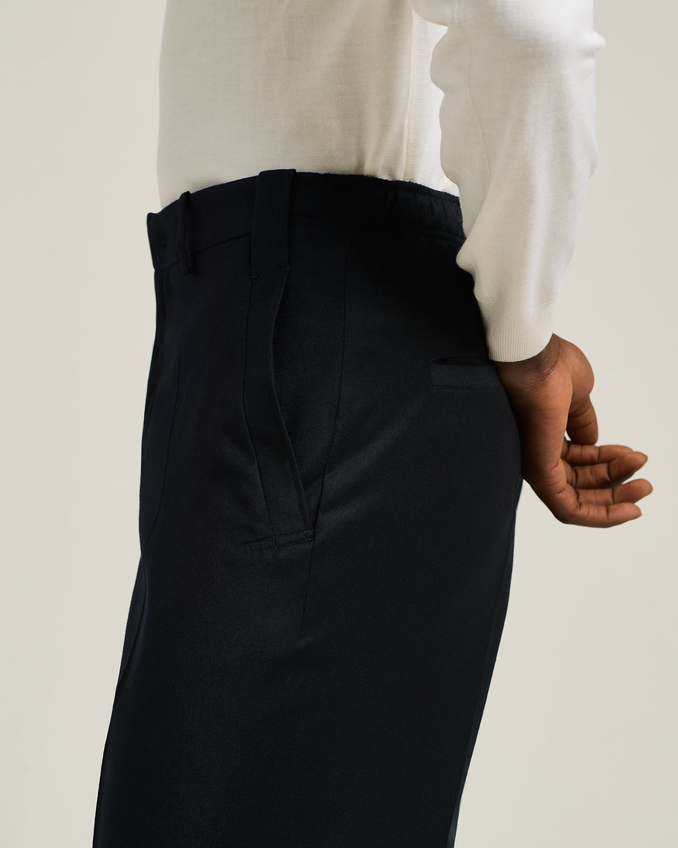 FORMAL-CUT WORSTED WOOL TROUSERS
