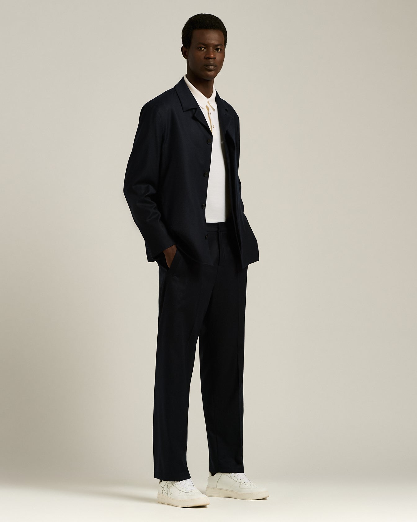 FORMAL-CUT WORSTED WOOL TROUSERS