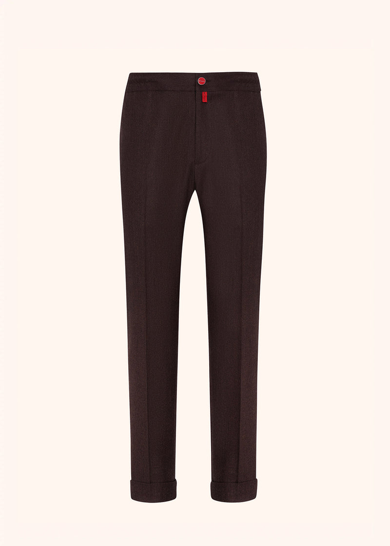 Kiton brown trousers for man, in virgin wool 1