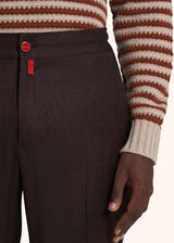 Kiton brown trousers for man, in virgin wool 4