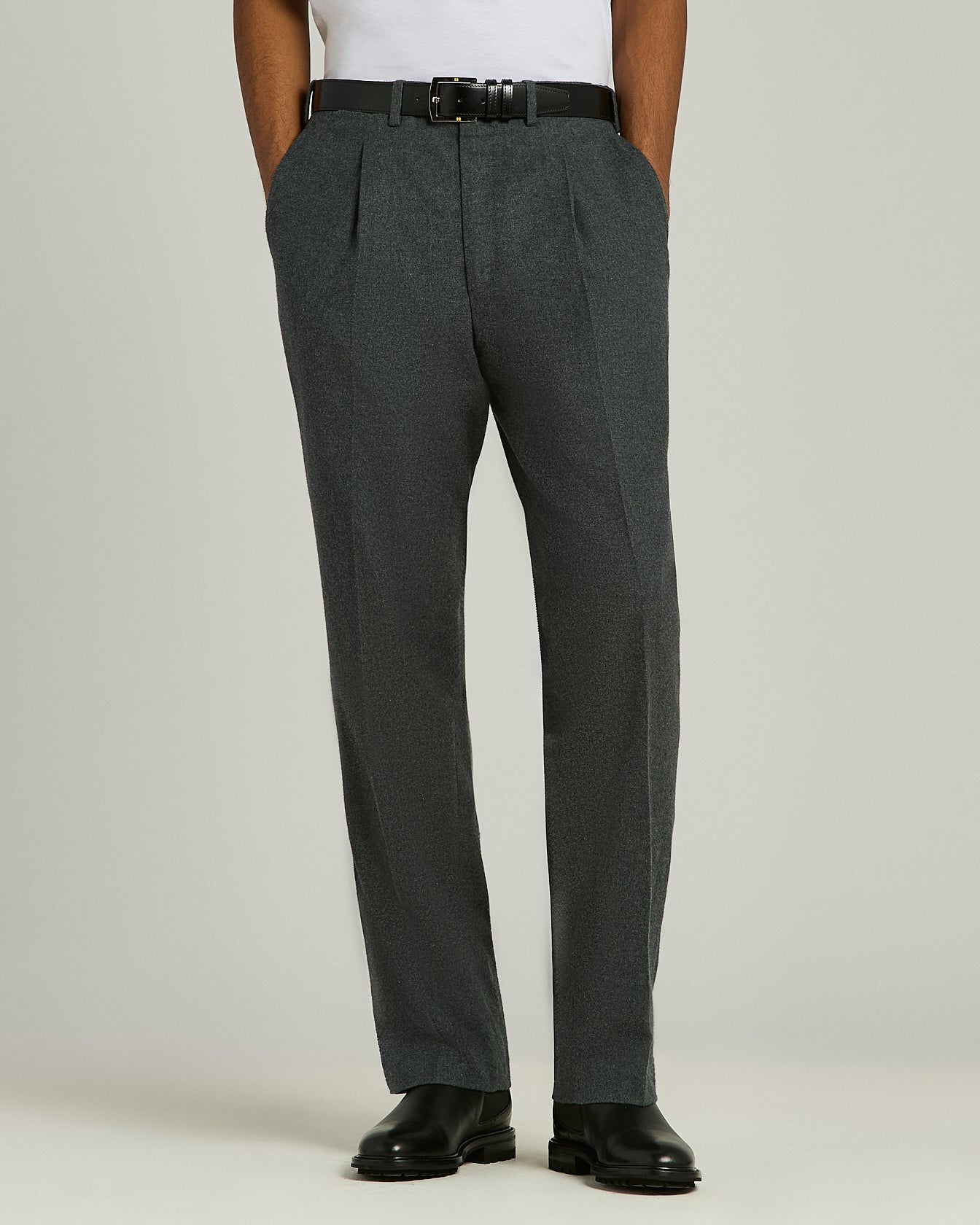 COTTON TROUSERS WITH FRONT PLEATS